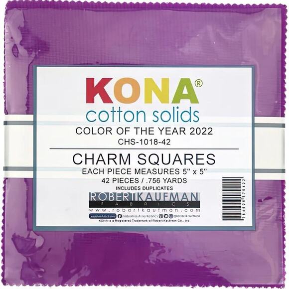 Cosmos Color of the Year 2022 Charm Pack by Kona Cotton Solids - Robert Kaufman - Picture 1 of 2